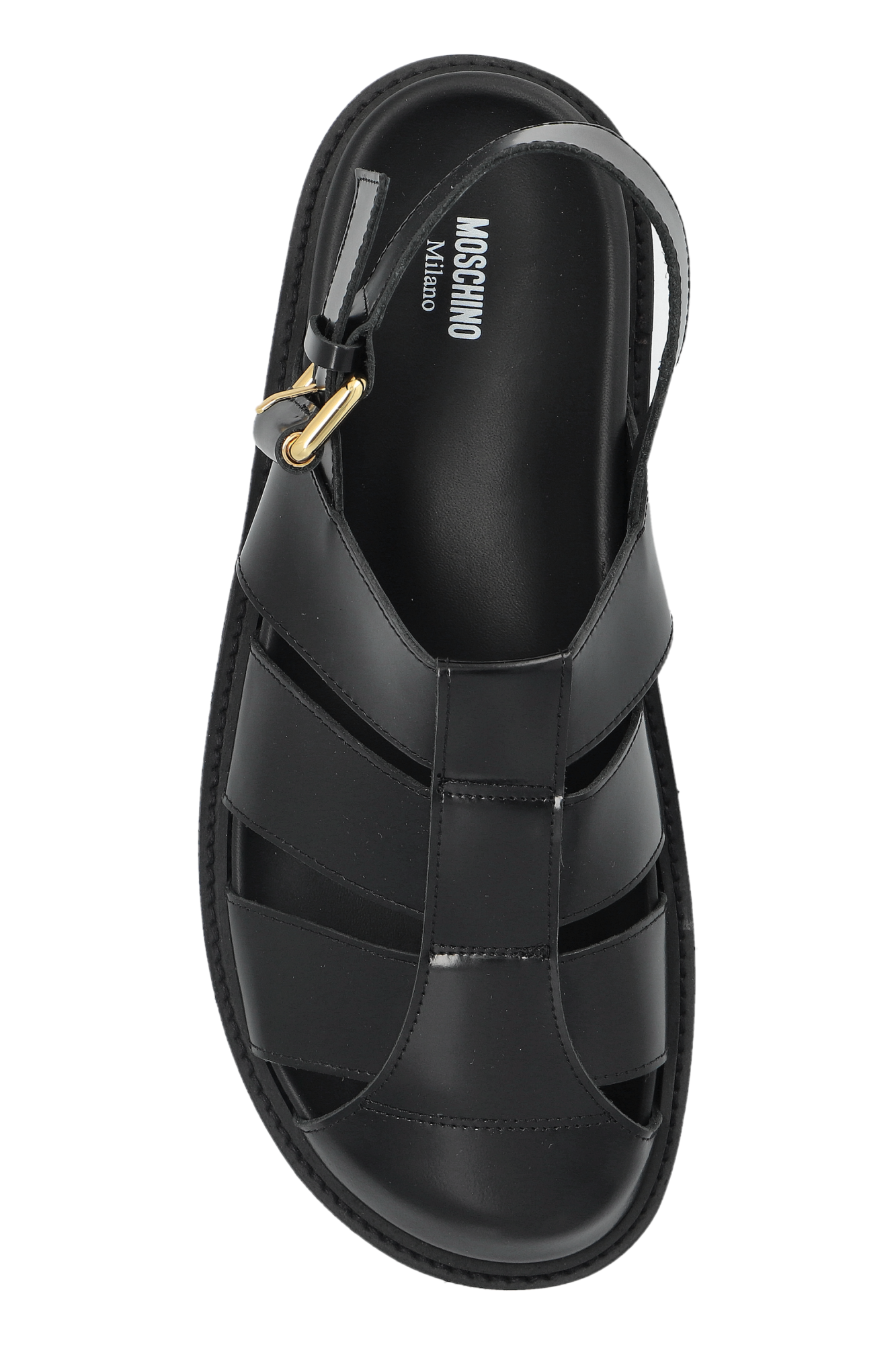 サンダル Moschino SS25 Leather sandals (MB10073G0MGB0 000) Sandals in calf leather with buckles | Shop Online